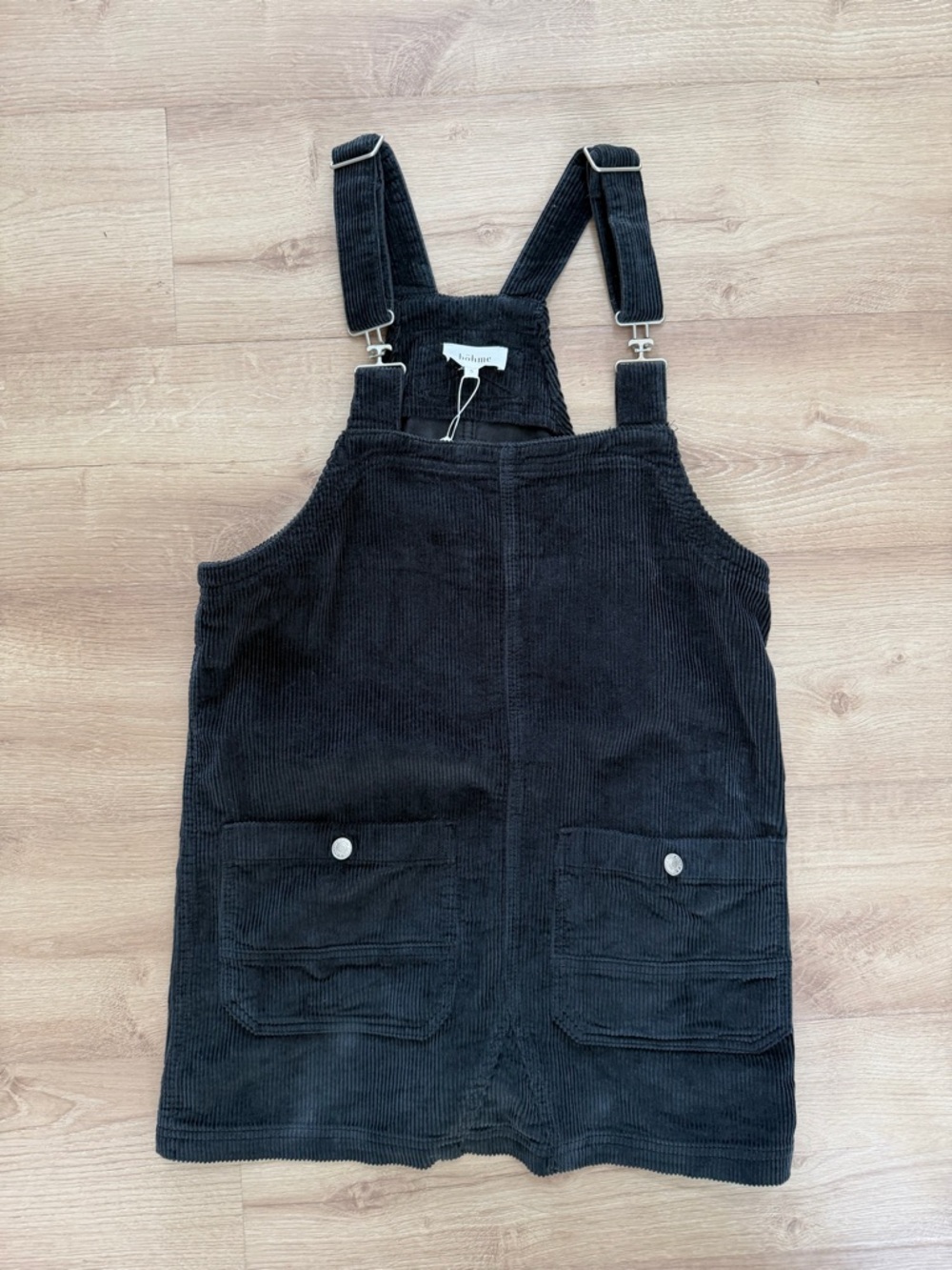 bohme Black Corduroy Pinafore Dress